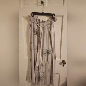 Palm Tree Print Lounge Pants With Belt